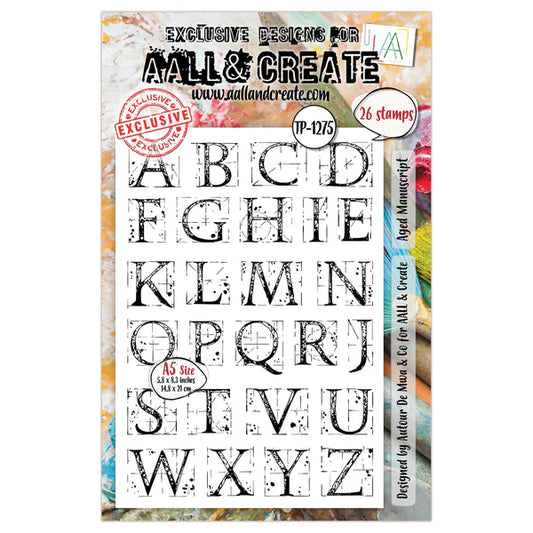 A5 Stamp Set - Aged Manuscript