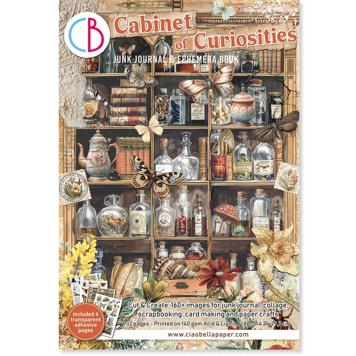 Cabinet Of Curiosities Junk Journal & Ephemera Book A4 32/Pk