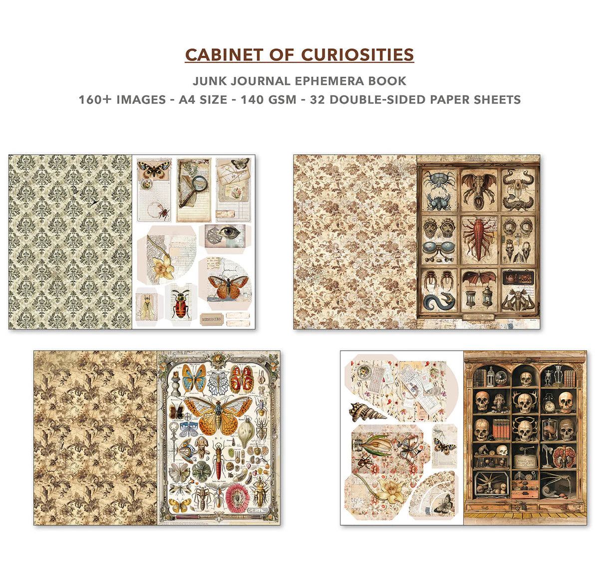 Cabinet Of Curiosities Junk Journal & Ephemera Book A4 32/Pk