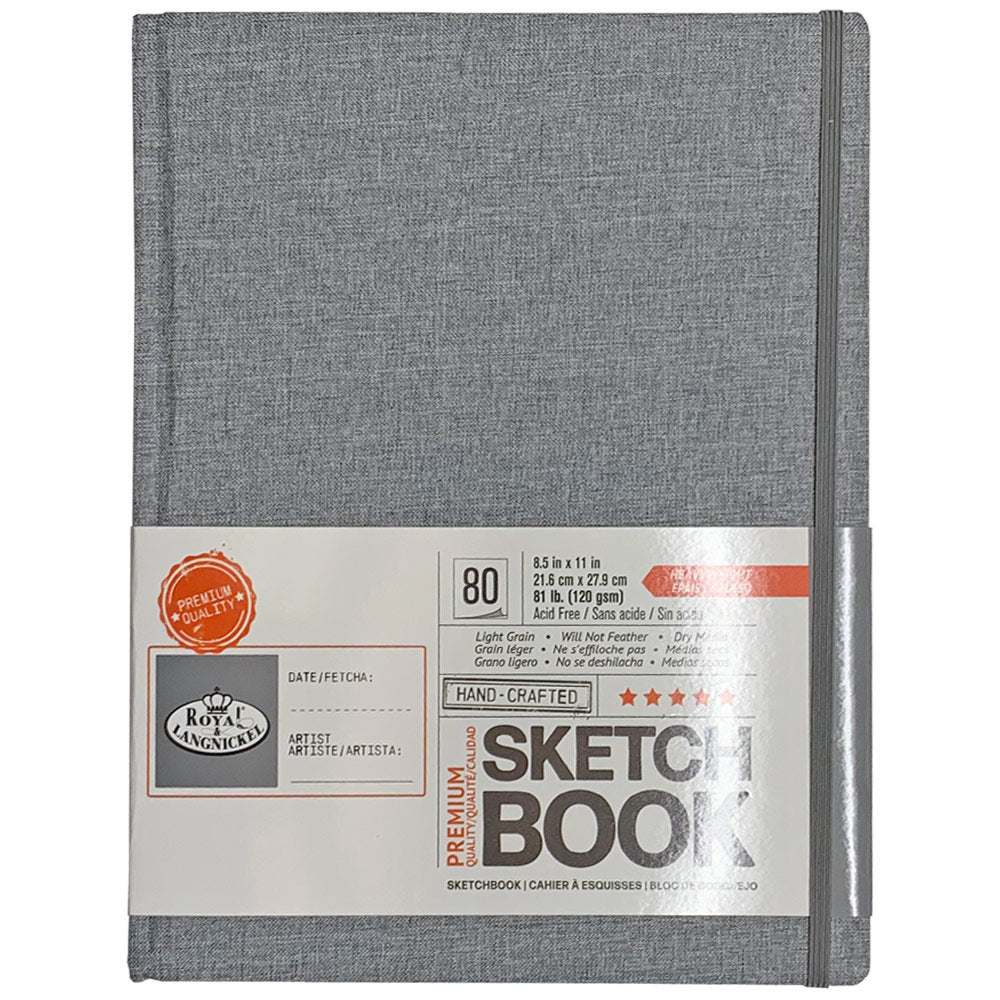 Royal & Langnickel Hardbound Sketchbook 80 Sheets 8.5" x 11" Gray