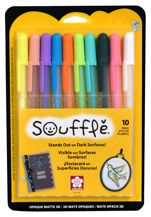 Sakura - Souffle Pastels - 10 Color Puffy 3D Opaque Ink Pen Set