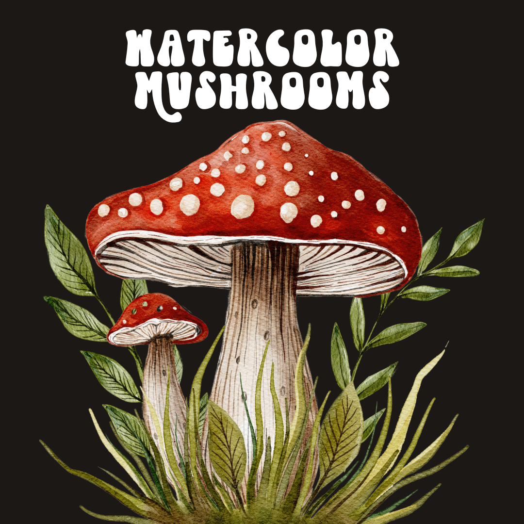 Watercolor Mushroom With Tanja