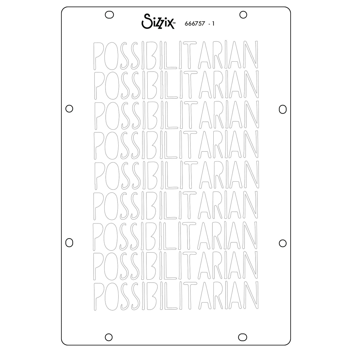 Sizzix Studio Stamps Set 13PK / 3PK Stencils - Possibilitarian By Cat Kerr