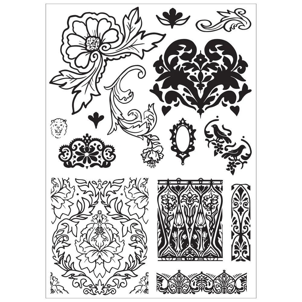 Sizzix Studio Stamps Set 14PK / 3PK Stencils - Ornate By Vic Hollins