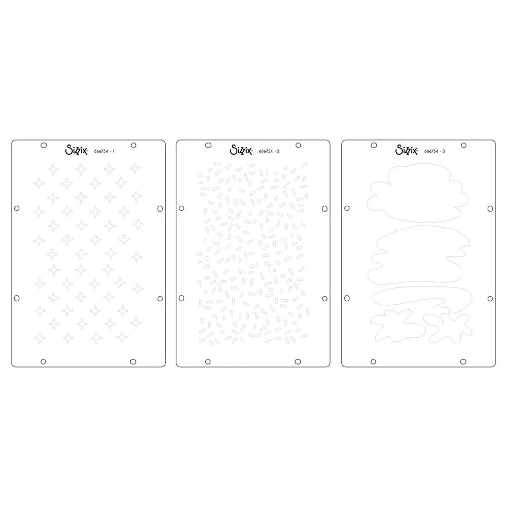 Sizzix Studio Stamps Set 7PK / 3PK Stencils - Create By Cat Kerr