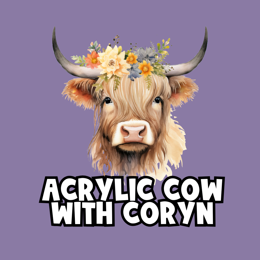 Acrylic Highlander Cow With Coryn