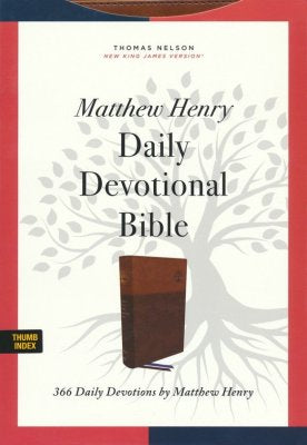 NKJV Matthew Henry Daily Devotional Bible, Comfort Print--soft leather-look, brown/tan (indexed)