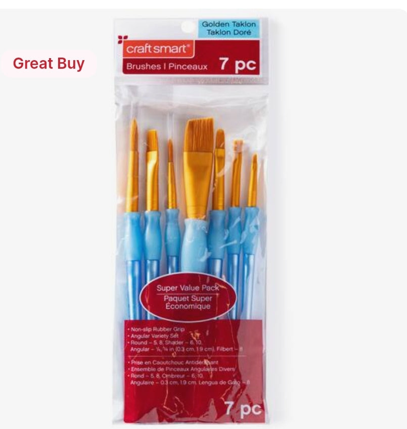 Golden Taklon Angular Variety Brush Set by Craft Smart®