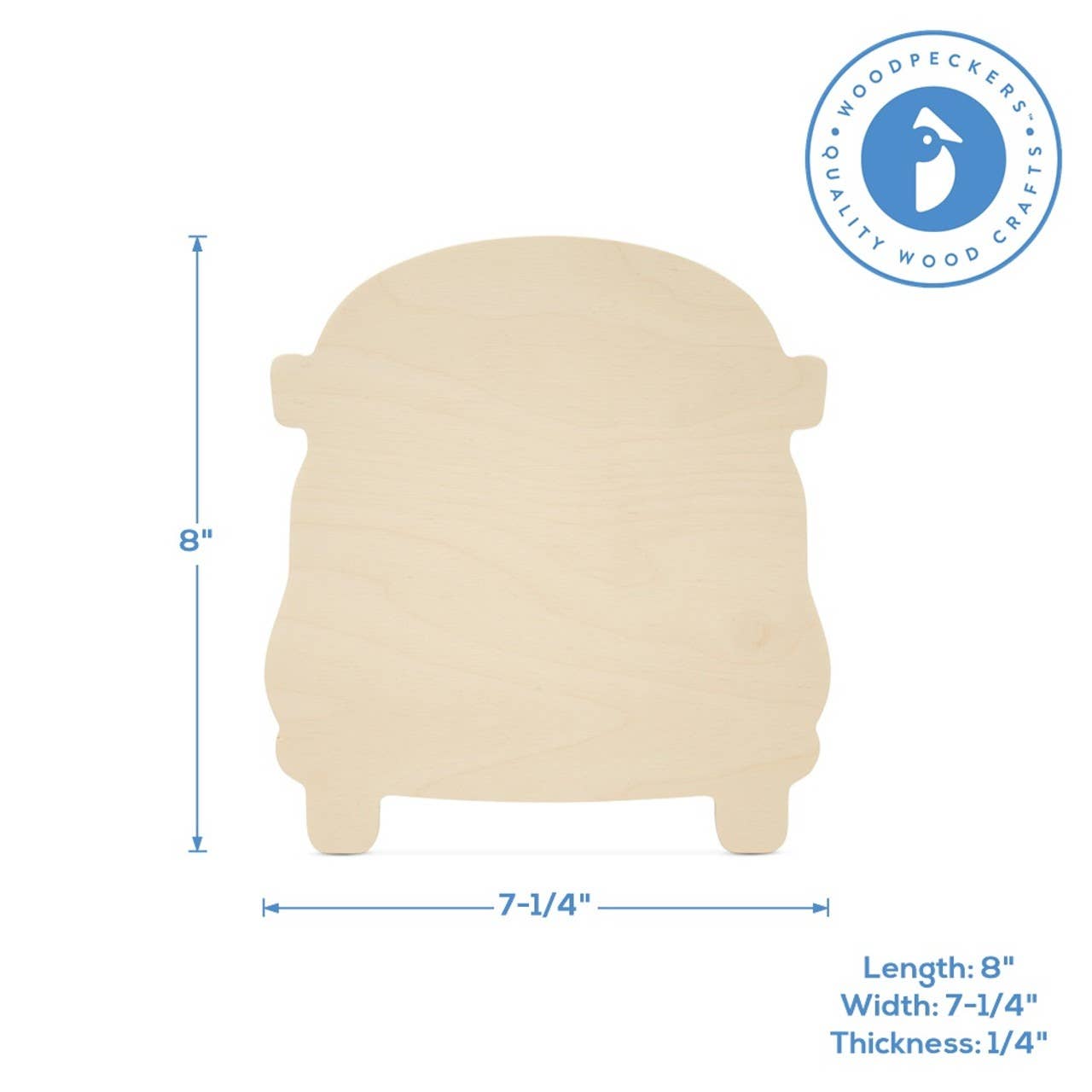 Wood VW Bus Cutout, 8"