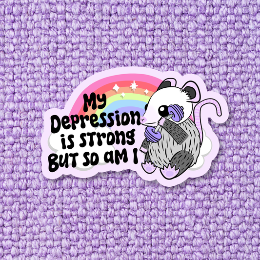 Anxiety Funny Opossum Animal Waterproof Vinyl Sticker