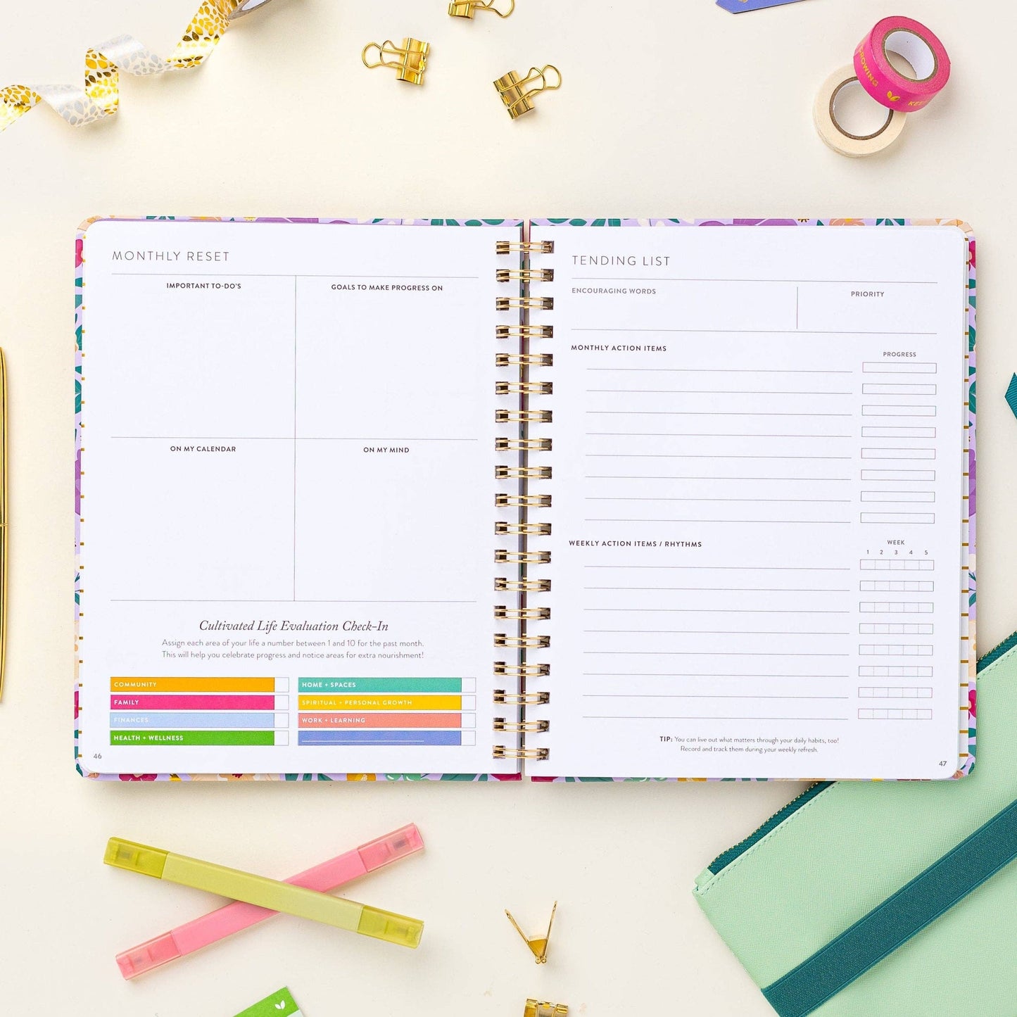 Fresh Start Weekly Goal Planner | Aloe