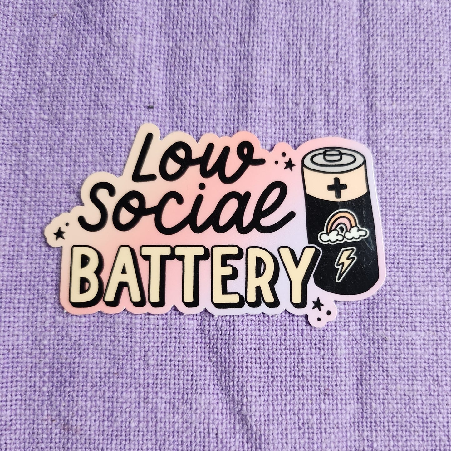 Low Social Battery Sticker