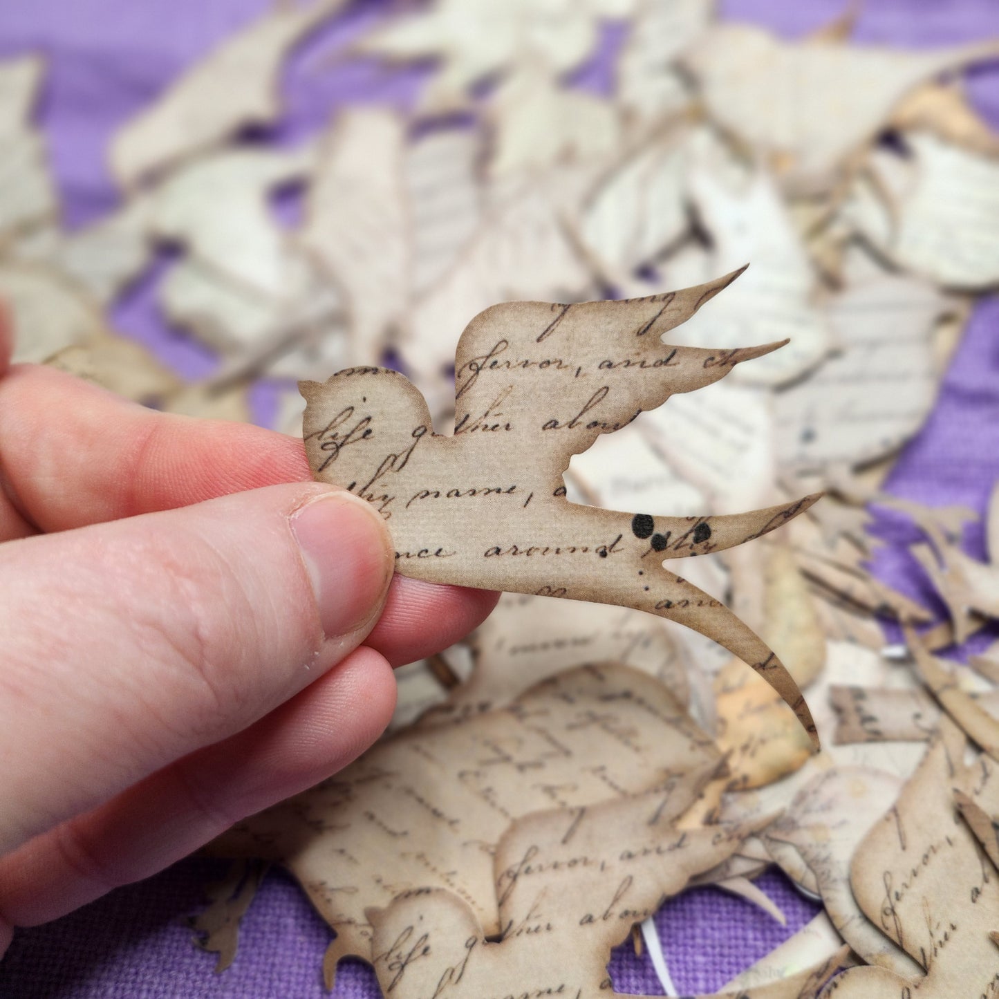 Cursive Bird Stickers