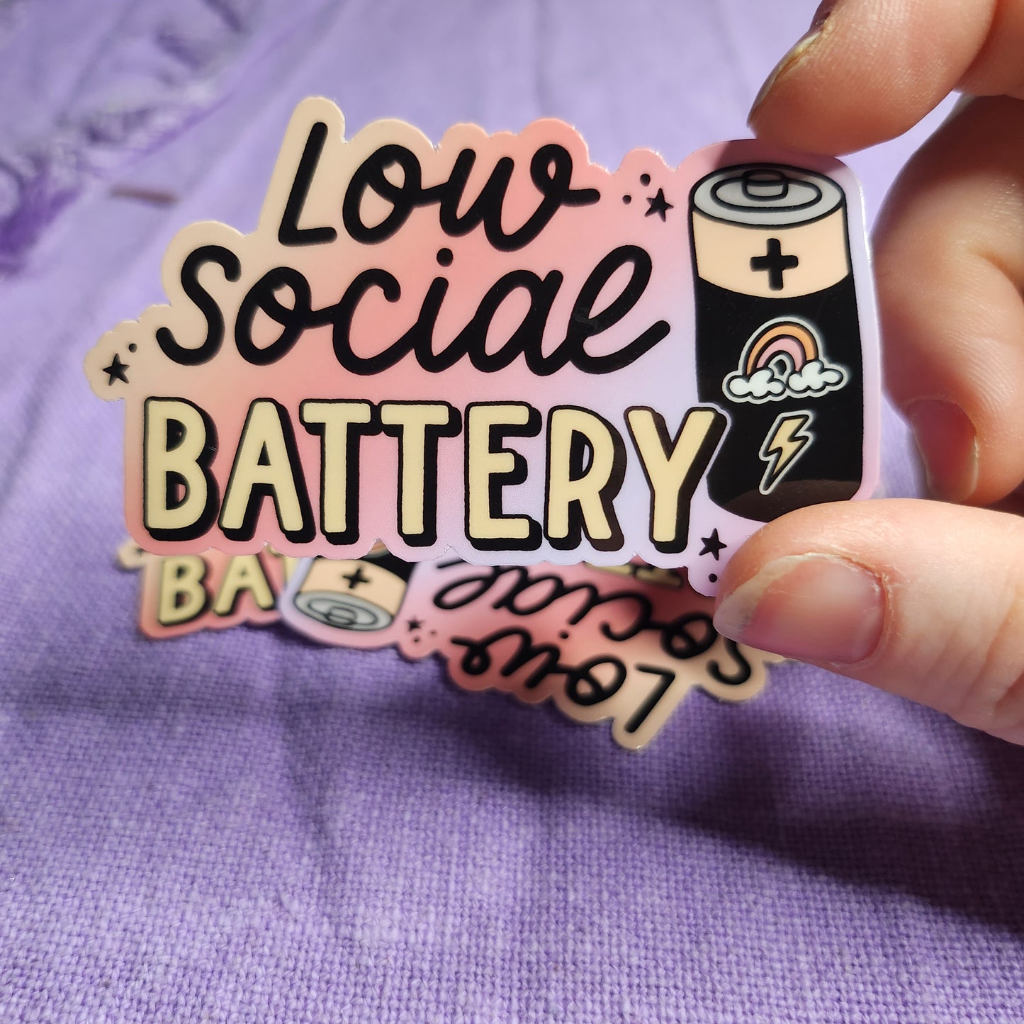 Low Social Battery Sticker