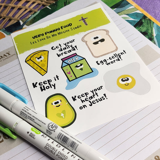 Very Punny Food Sticker Sheet