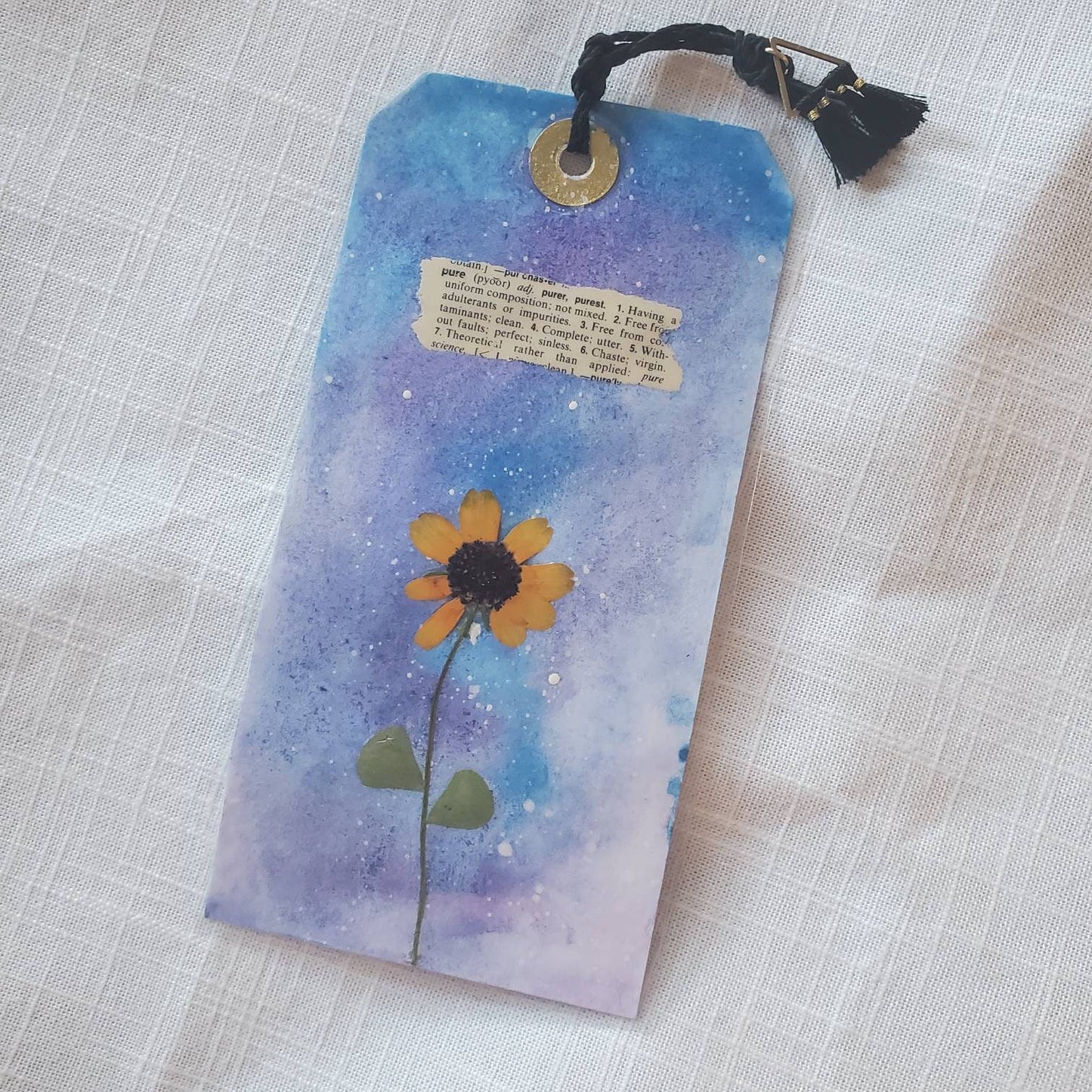 Custom Handmade Scripture Watercolor & Pressed Flower or Foliage Bookmark