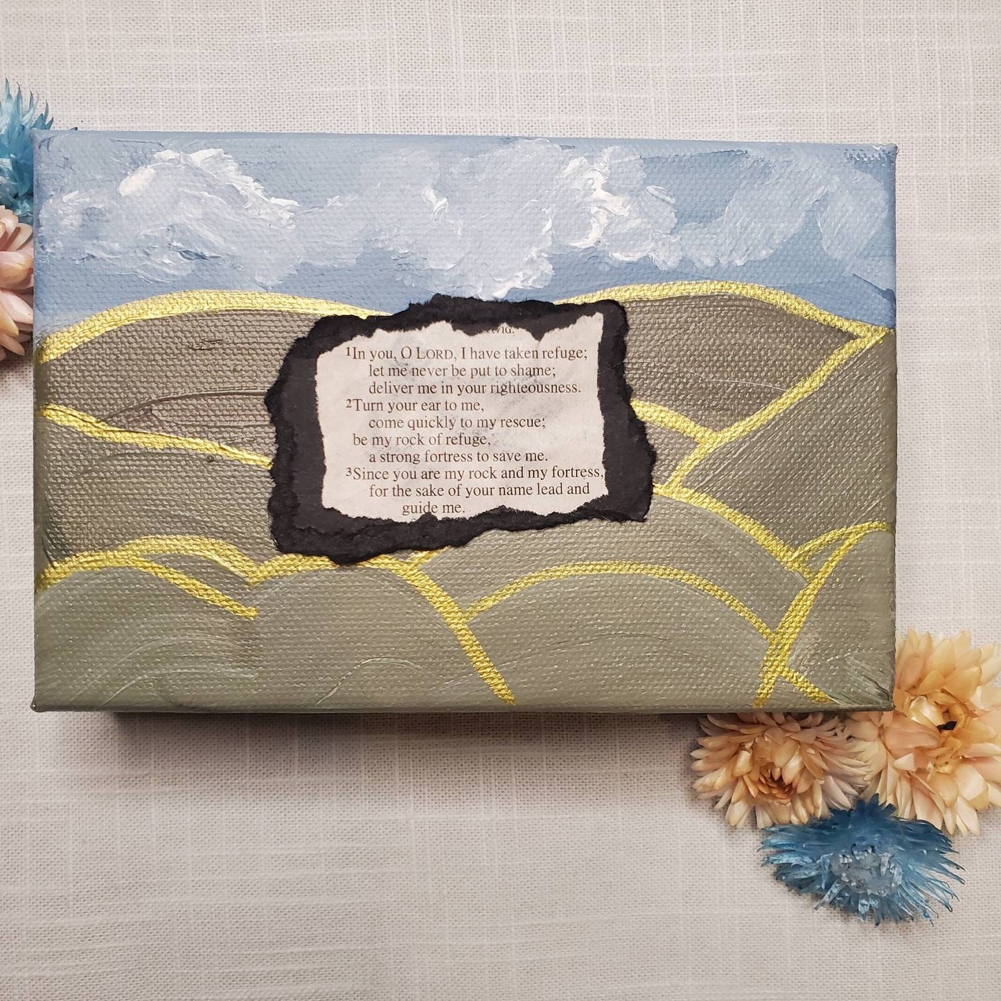 In You Lord I Take Refuge My Rock And Fortress Psalm 31 Mountain Mixed Media Canvas Let Love Be My Motive Studio