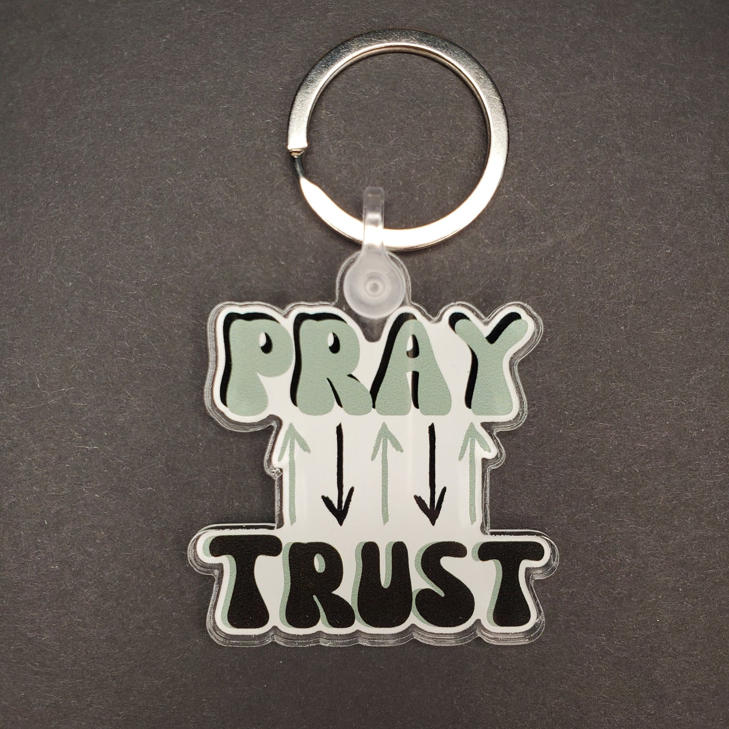 Pray And Trust 1 Peter 5 7 Christian Acrylic Keychain