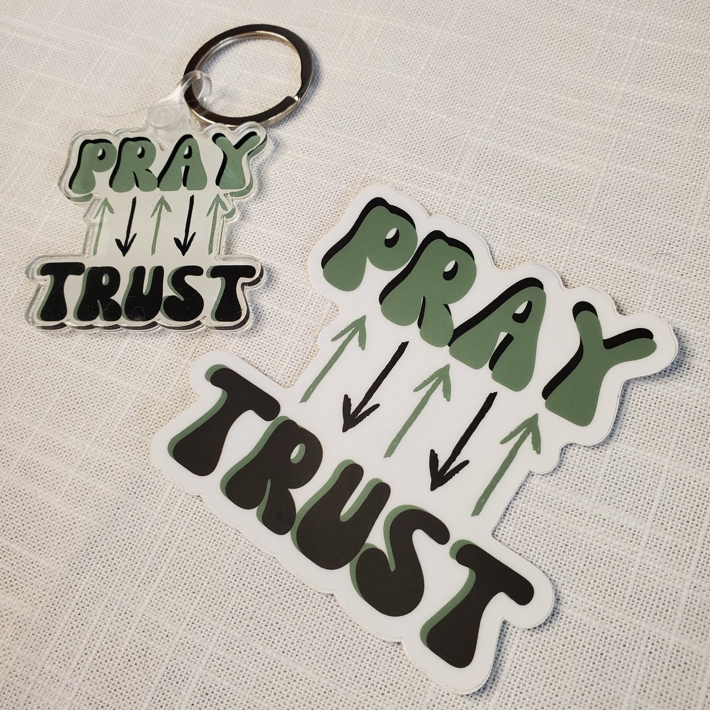 Pray Trust Keychain Sticker Bundle