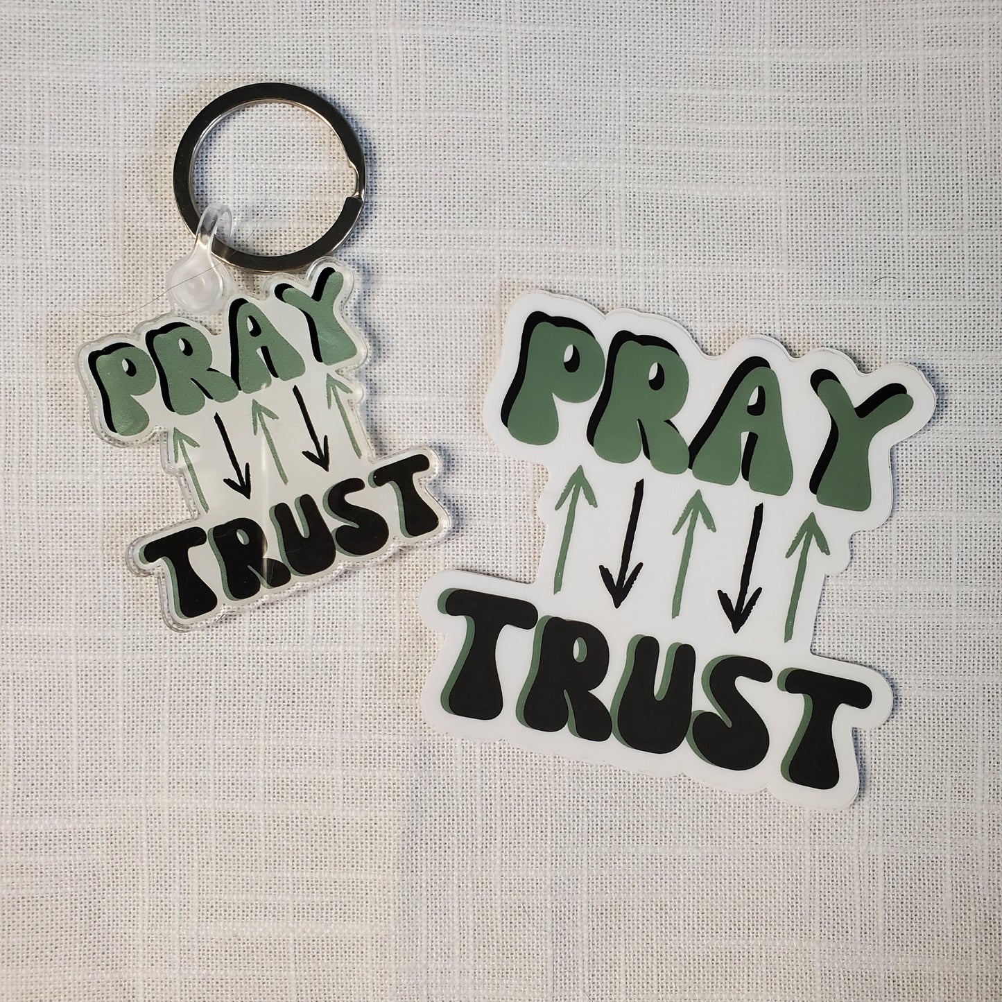 Pray Trust Keychain Sticker Bundle