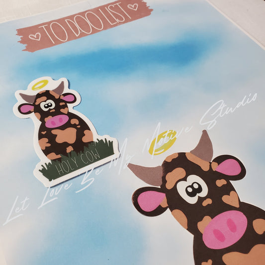 To Doo List Cute Moo Cow Notepad Holy Cow Sticker Stationery Set