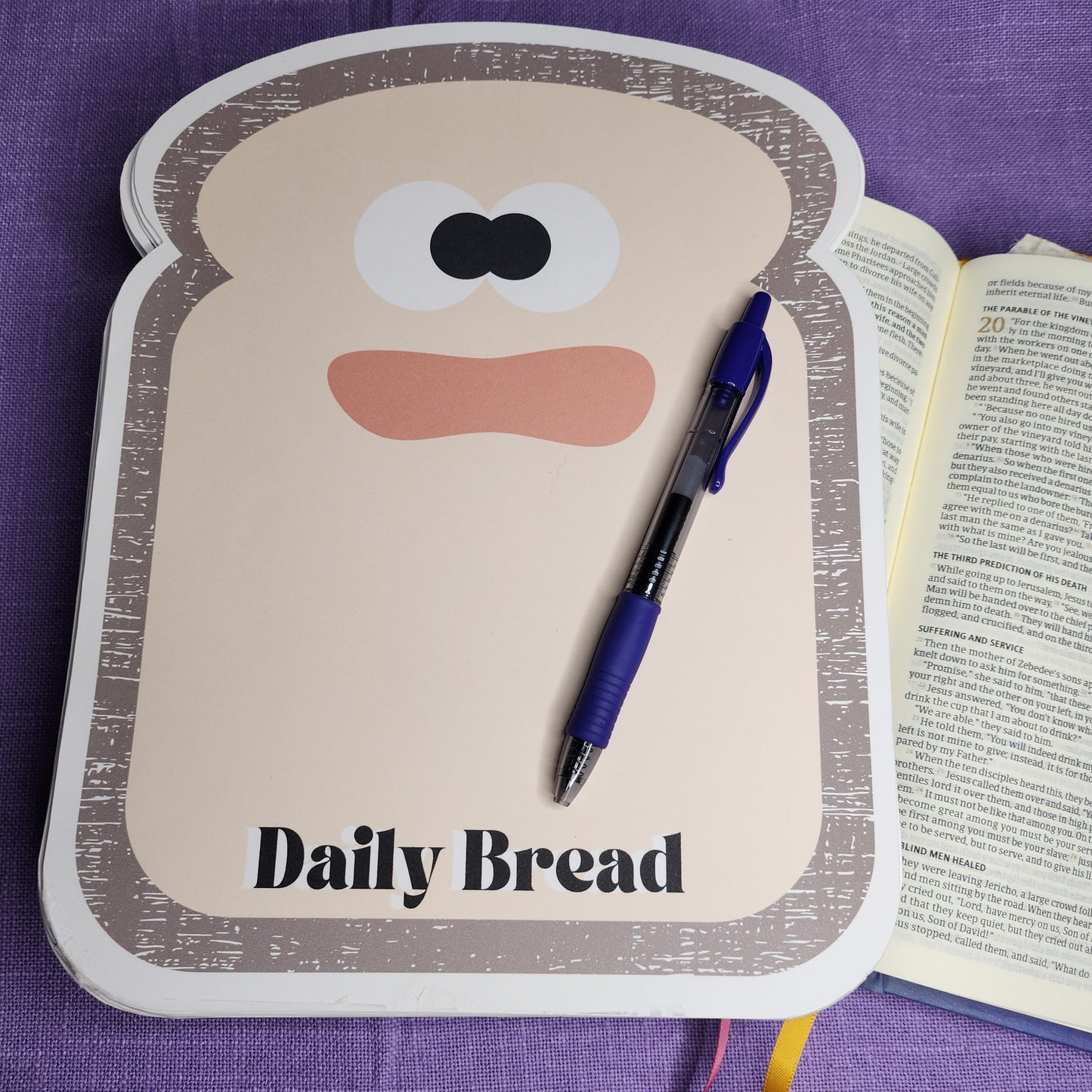 Daily Bread Christian Notepad, Matthew 6 Notepad, Scripture Daily Bread Notepad