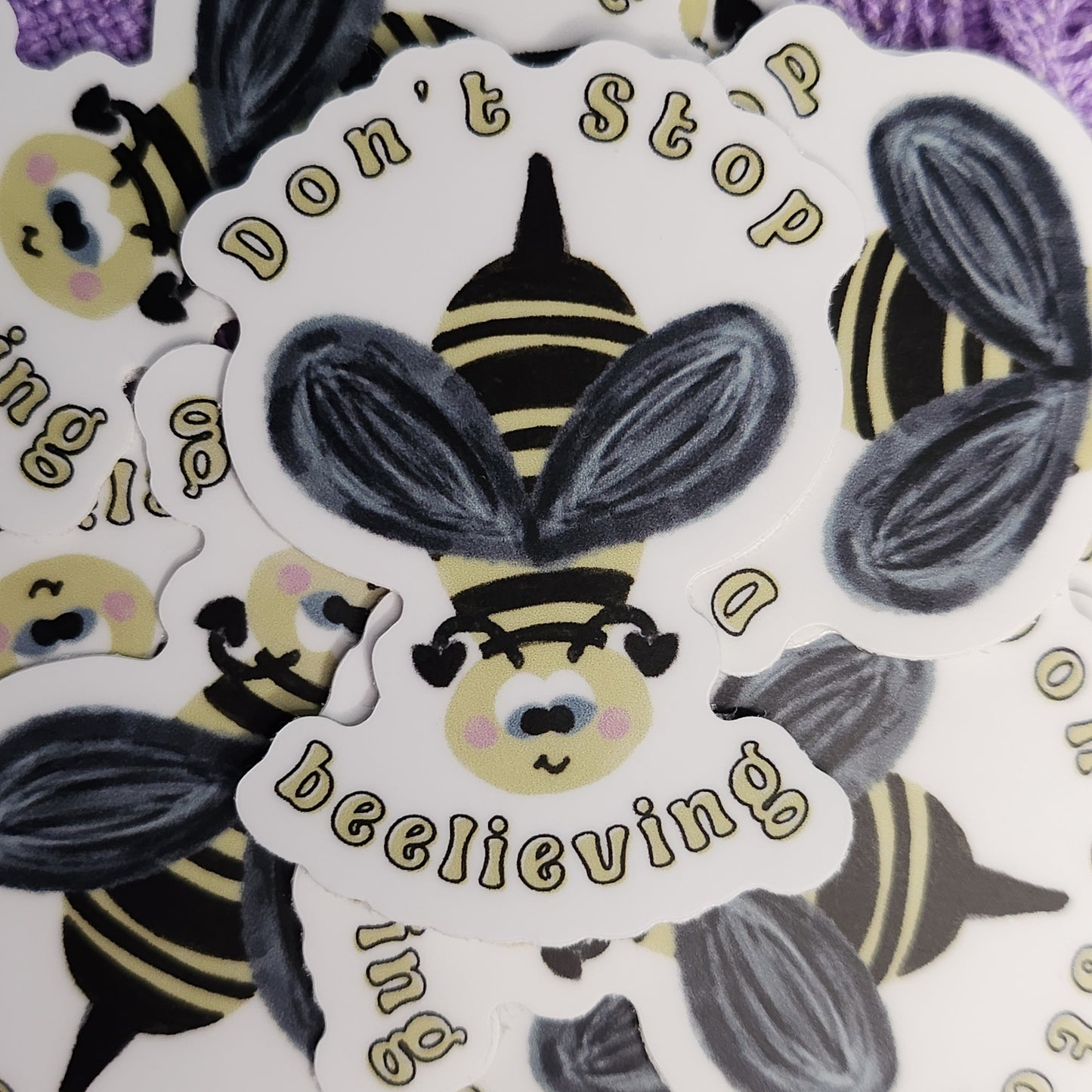 Christian Bee Vinyl Sticker, Don't Stop Beelieving, Believer Sticker