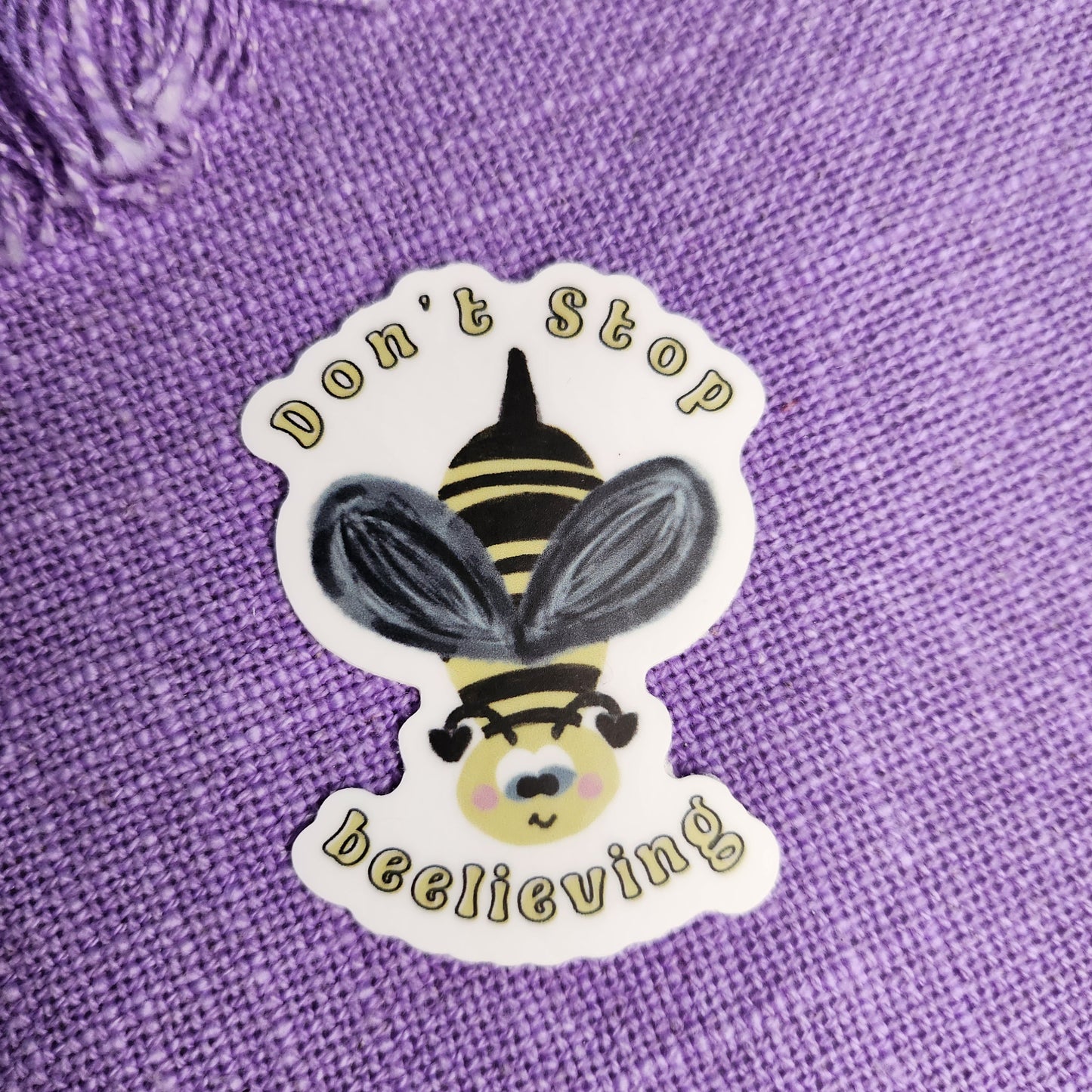 Christian Bee Vinyl Sticker, Don't Stop Beelieving, Believer Sticker